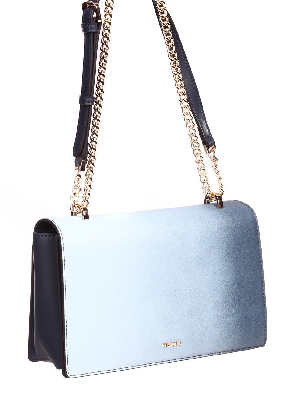 Елегантна дамска чанта в синьо от естествена кожа JT20972-1 blue