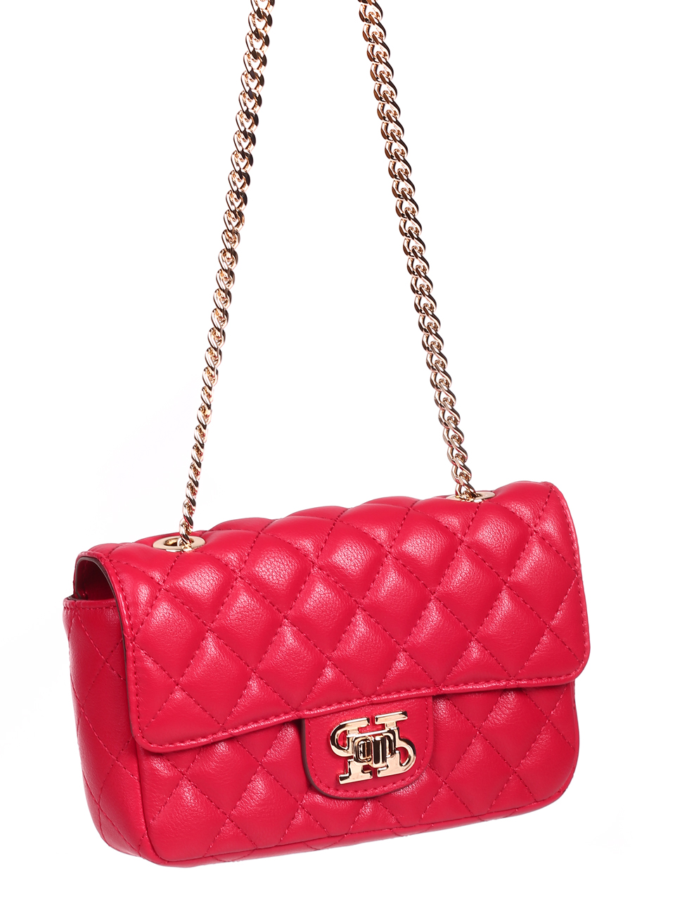 Елегантна дамска чанта в червено от естествена кожа JT21048 red
