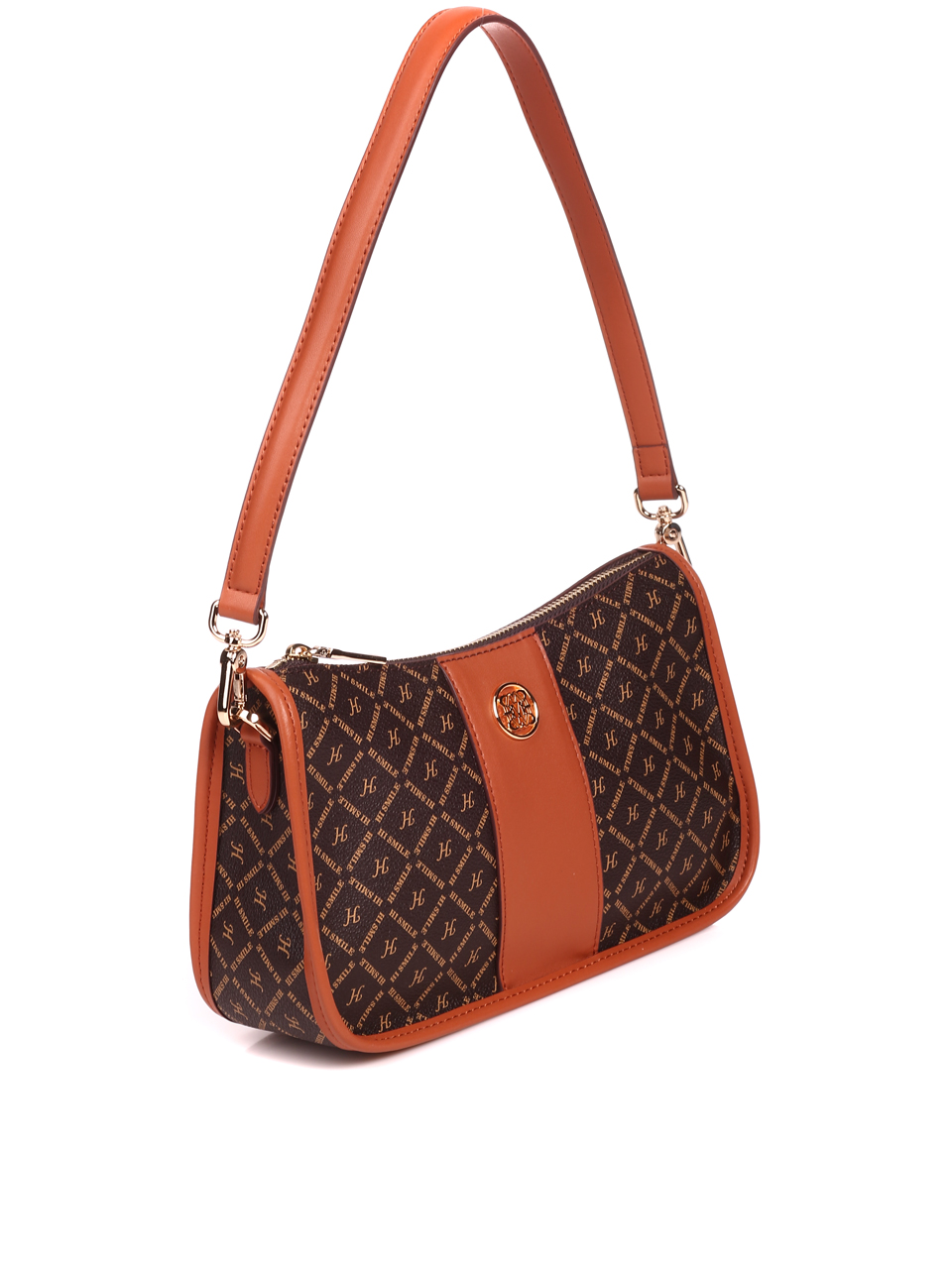 Ежедневна дамска чанта от естествена кожа в кафяво L20420 brown/camel