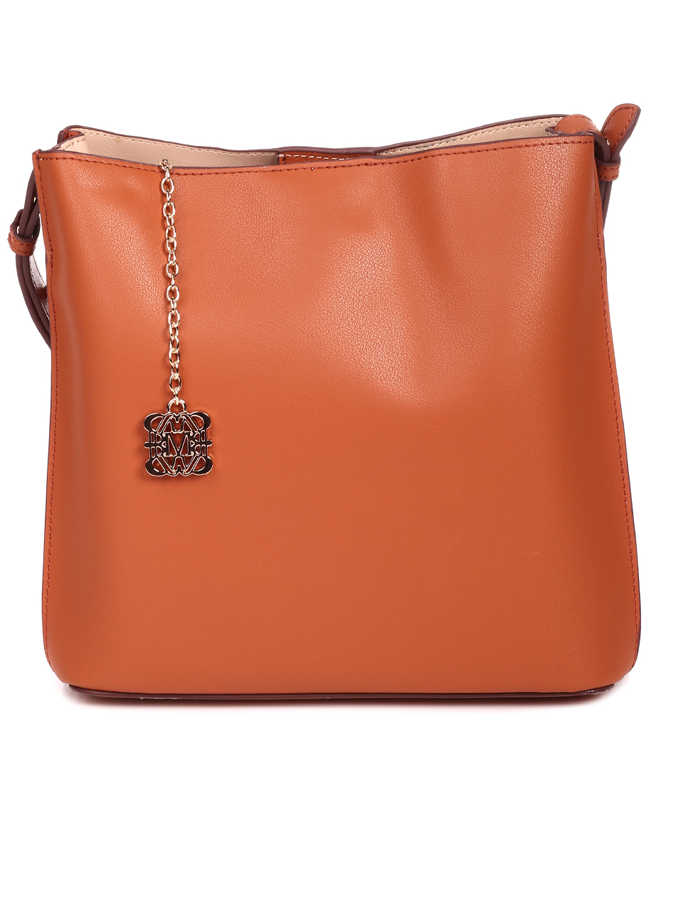 Ежедневна дамска чанта от естествена кожа с магнитно закопчаване JT209071 brown