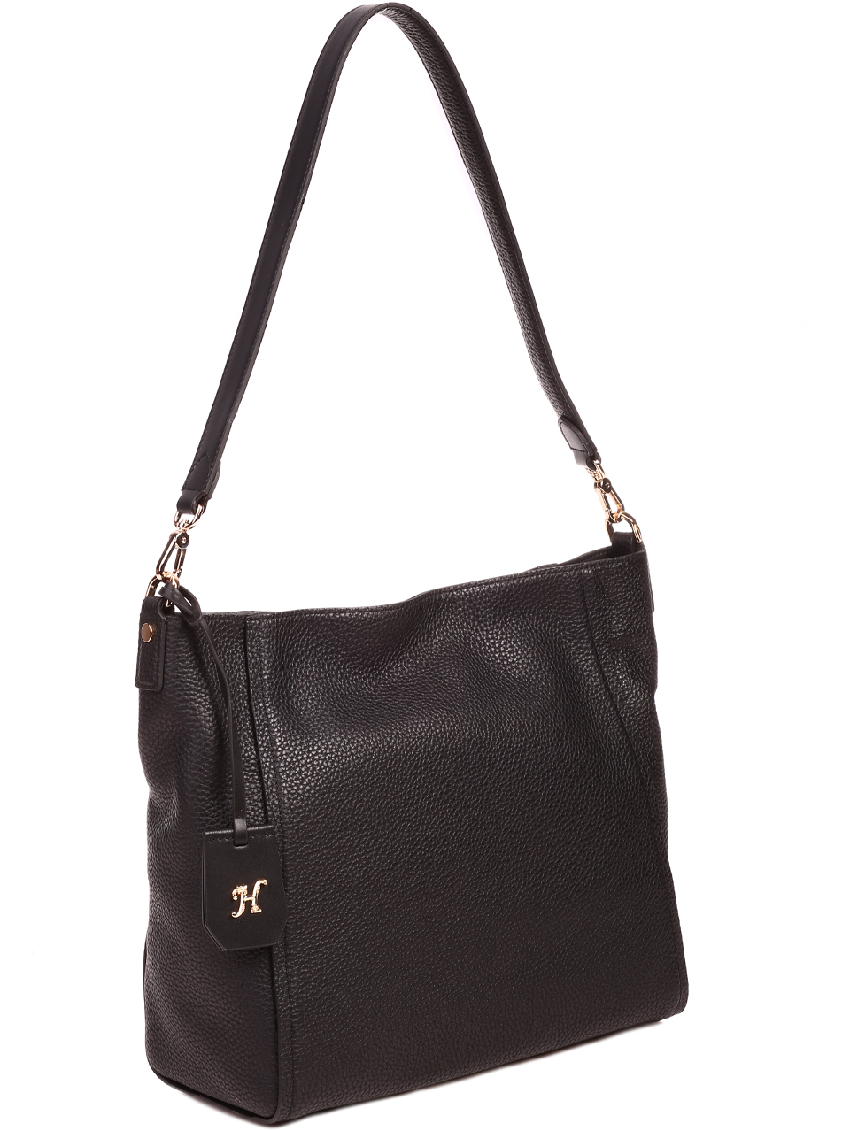 Ежедневна голяма дамска чанта от естествена кожа JT20871 black