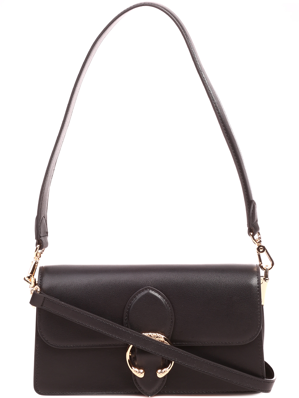 Елегантна дамска чанта в черно от естествена кожа P20421 black