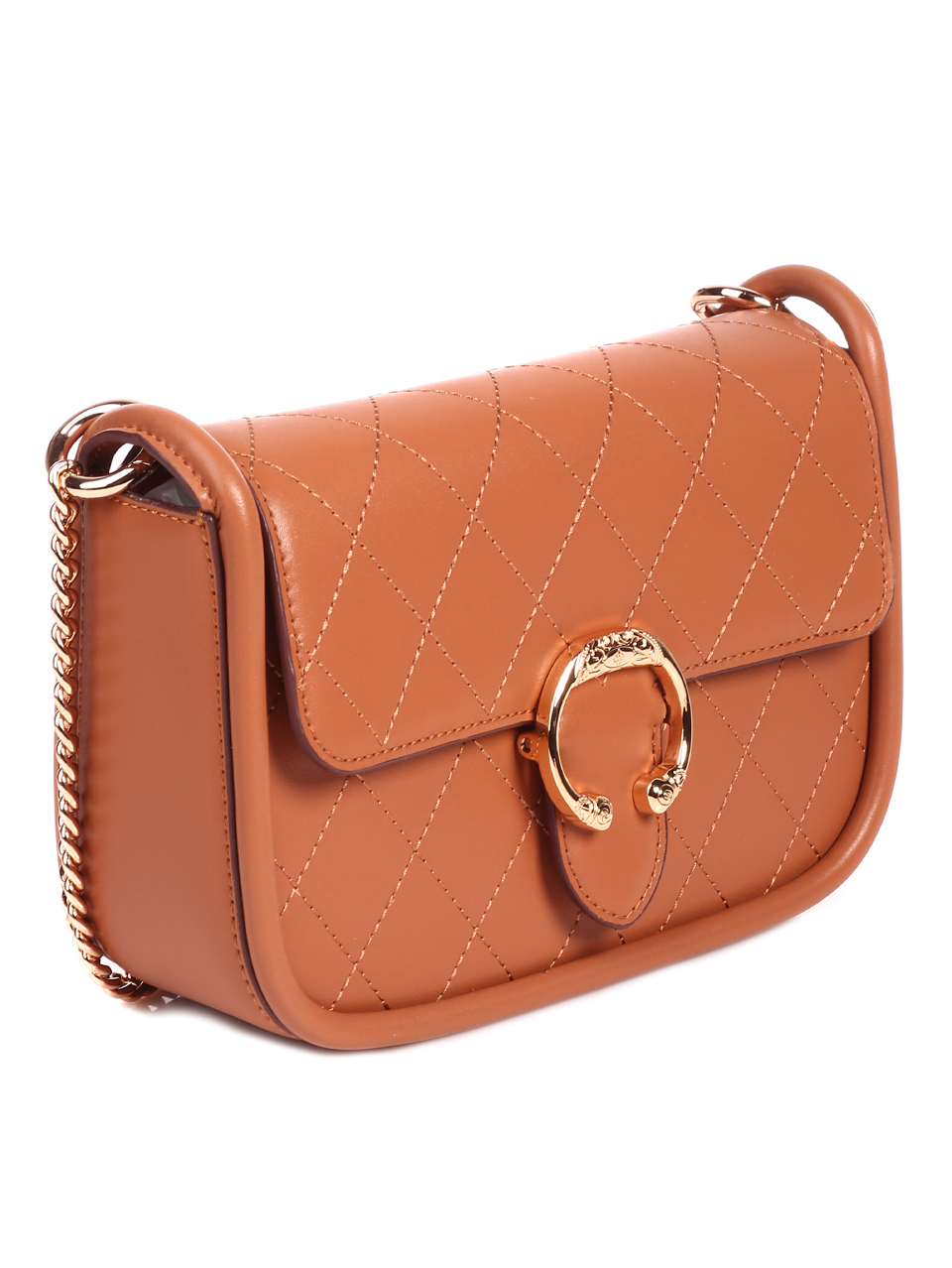 Ежедневна дамска чанта от естествена кожа в цвят камел HS-JT20471 brown