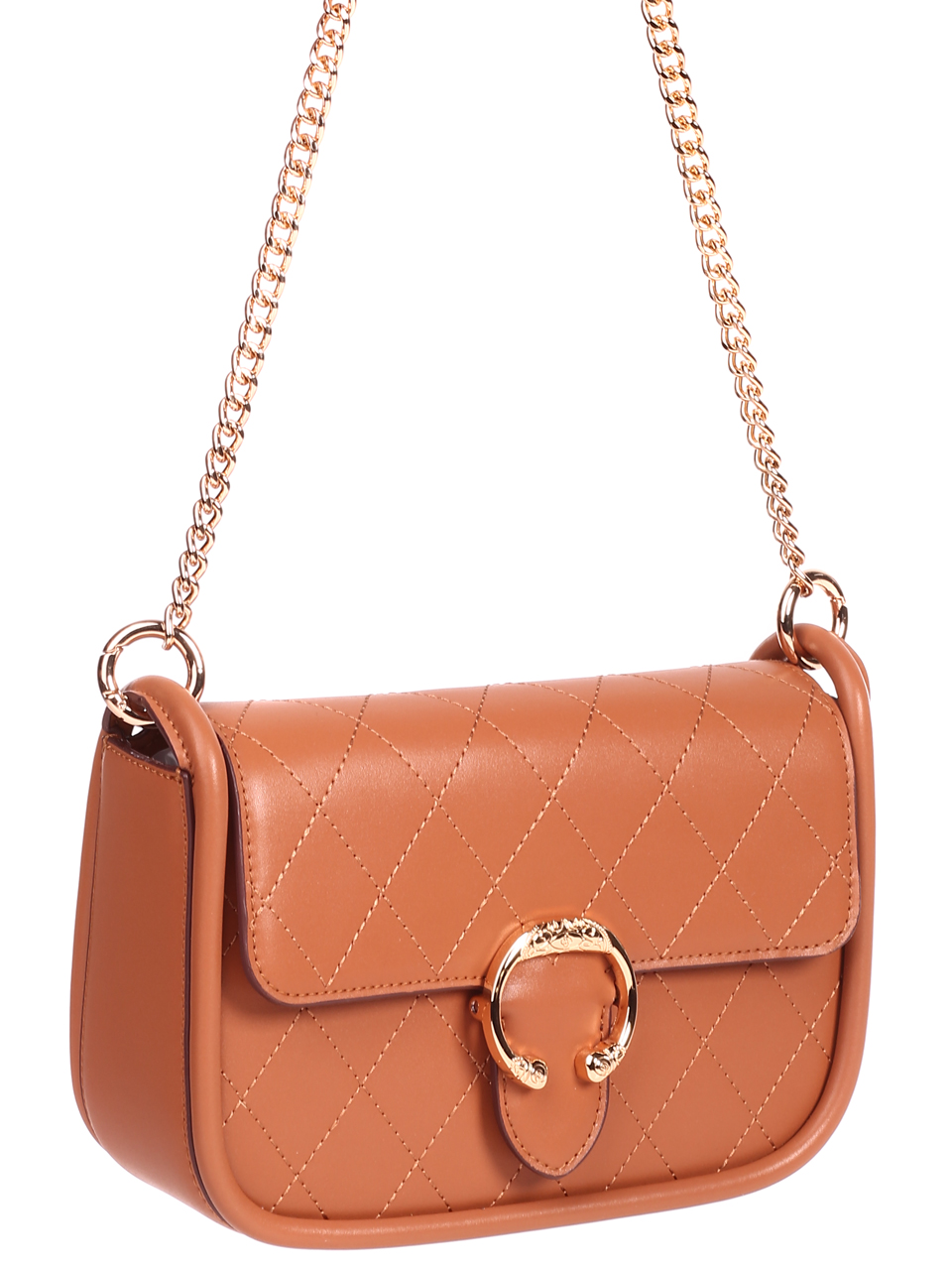Ежедневна дамска чанта от естествена кожа в цвят камел HS-JT20471 brown