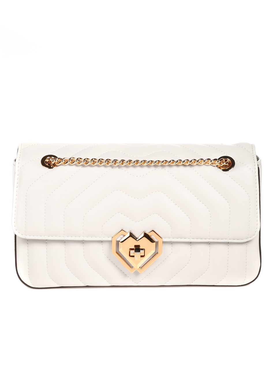 Елегантна дамска чанта в бяло от естествена кожа P20802 white