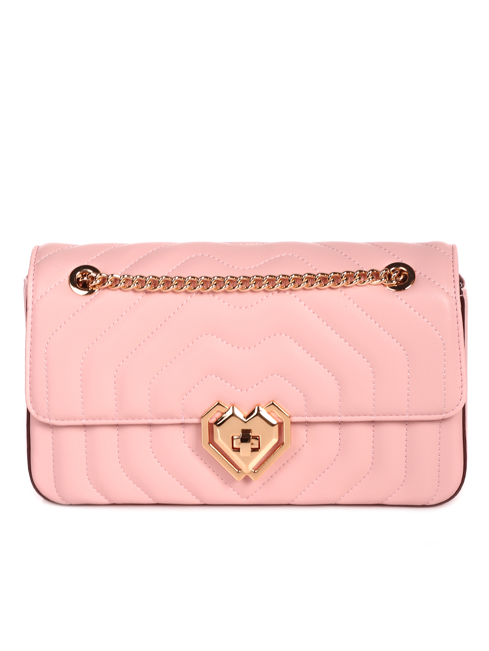 елегантна дамска чанта в розово от естествена кожа P20802 pink