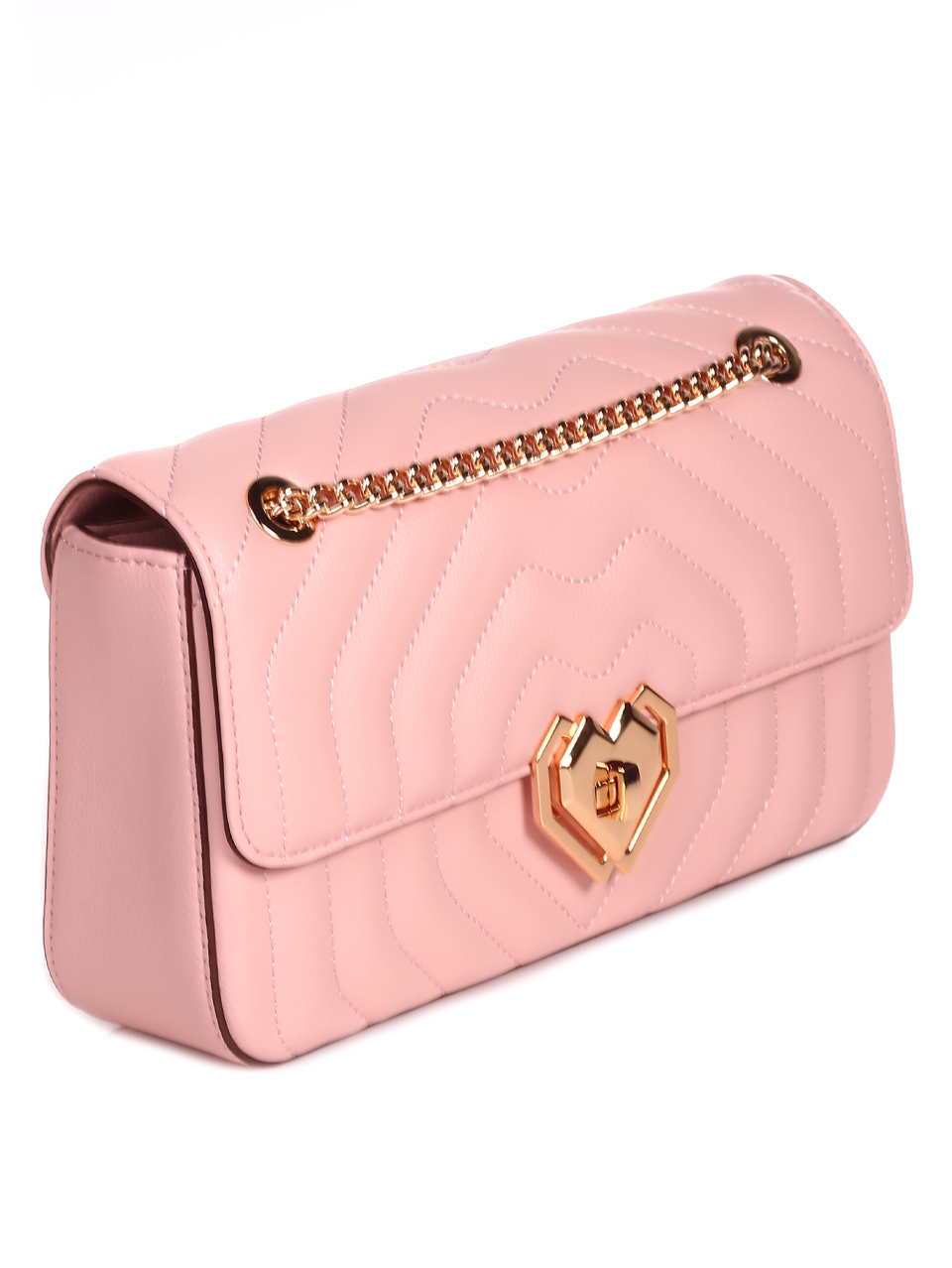 елегантна дамска чанта в розово от естествена кожа P20802 pink