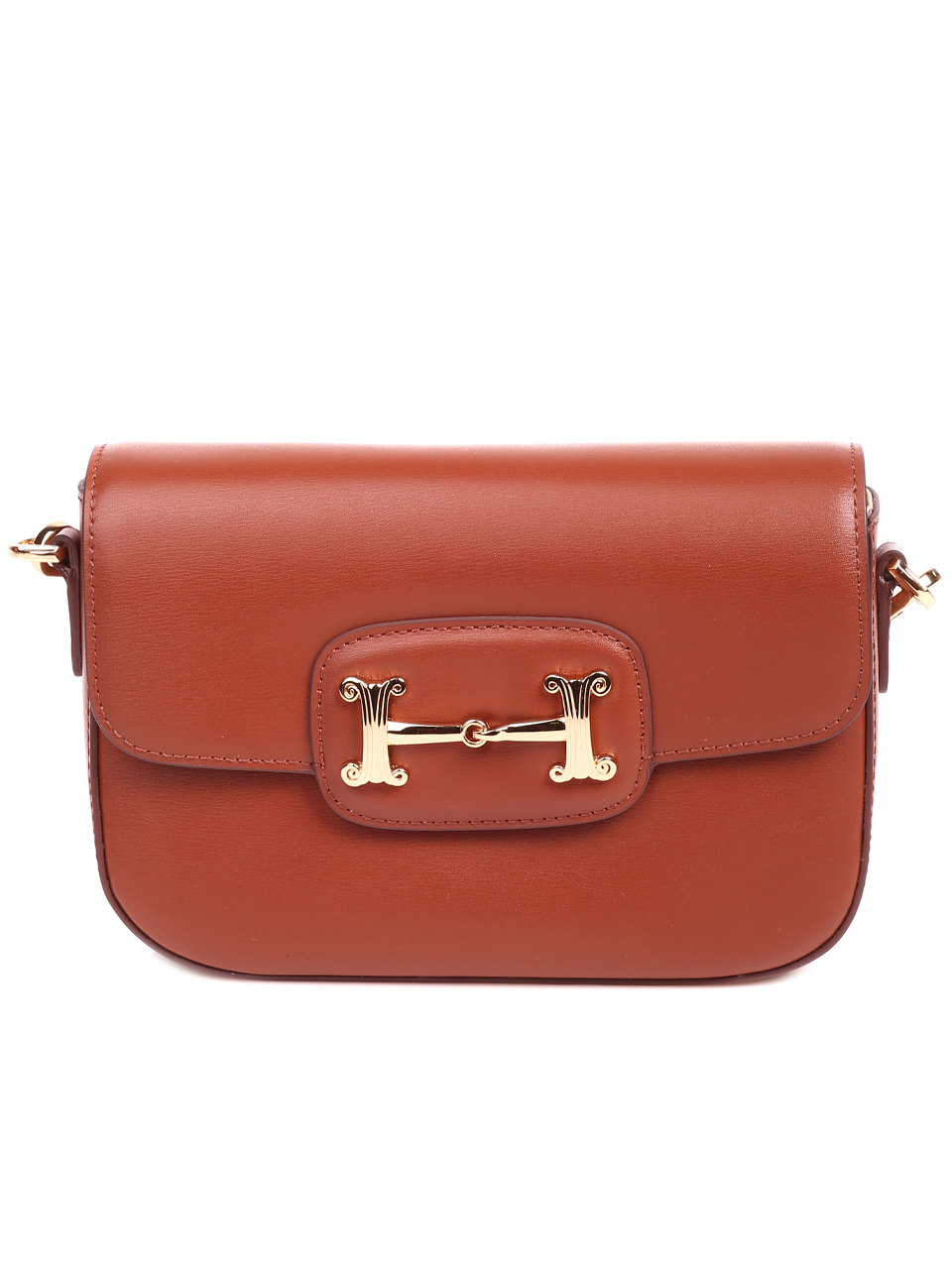 Елегантна малка дамска чанта от естествена кожа P20882 brown