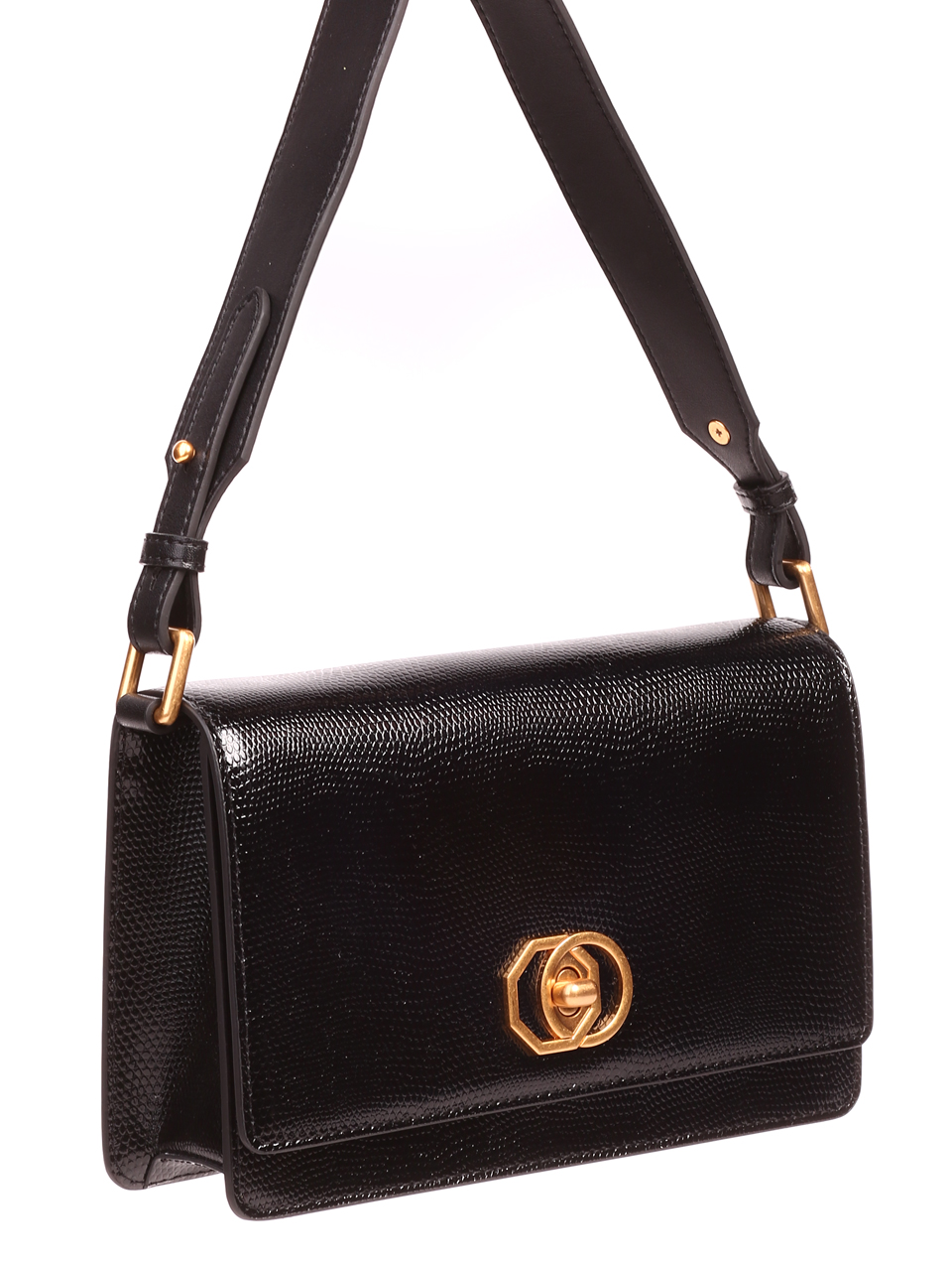 Елегантна дамска чанта в черно от естествена кожа P20478 black