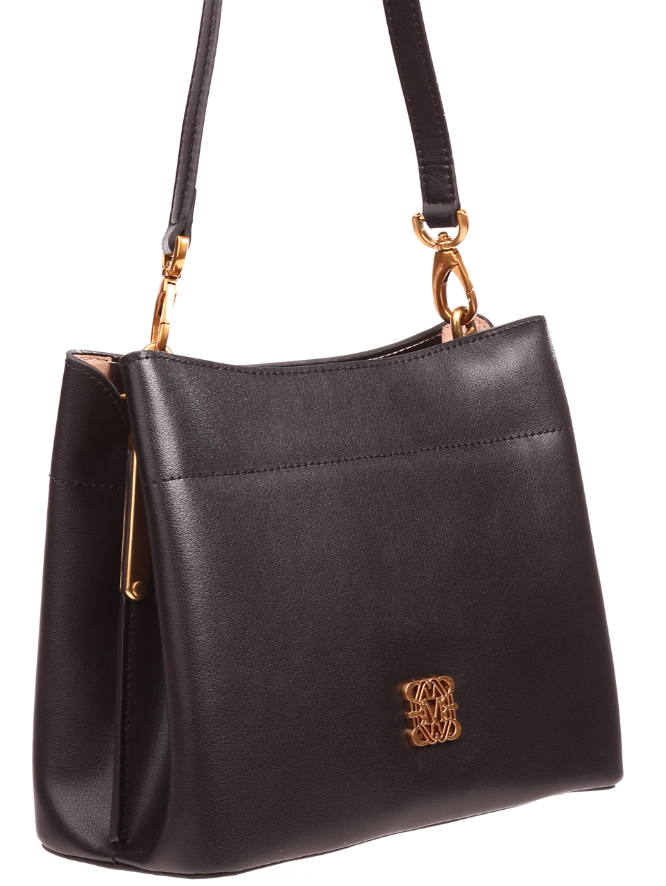Елегантна малка дамска чанта в черно от естествена кожа P20858 black