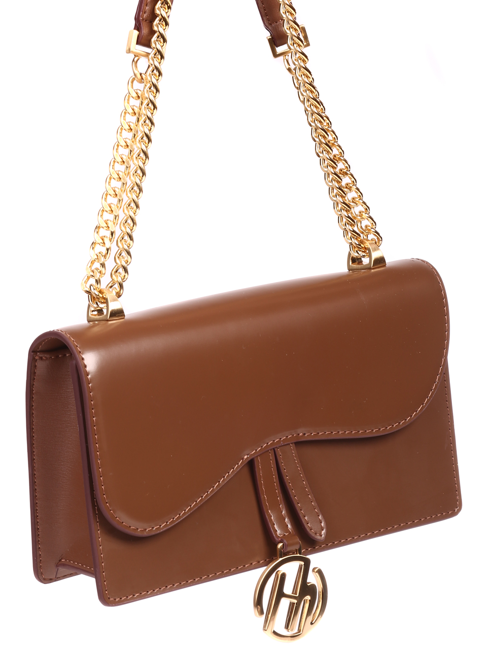 Елегантна дамска чанта в кафяво от естествена кожа P20156 brown