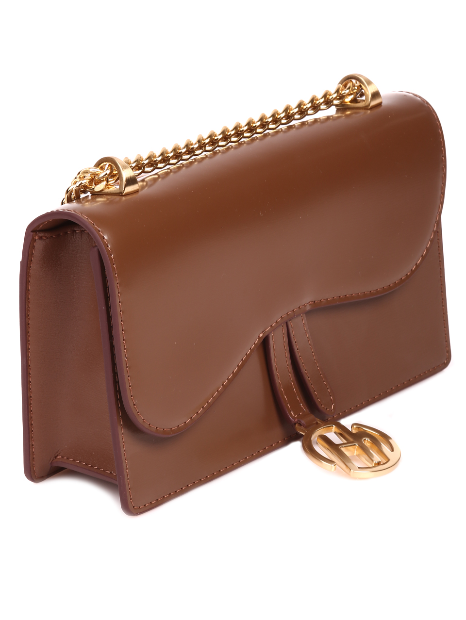 Елегантна дамска чанта в кафяво от естествена кожа P20156 brown