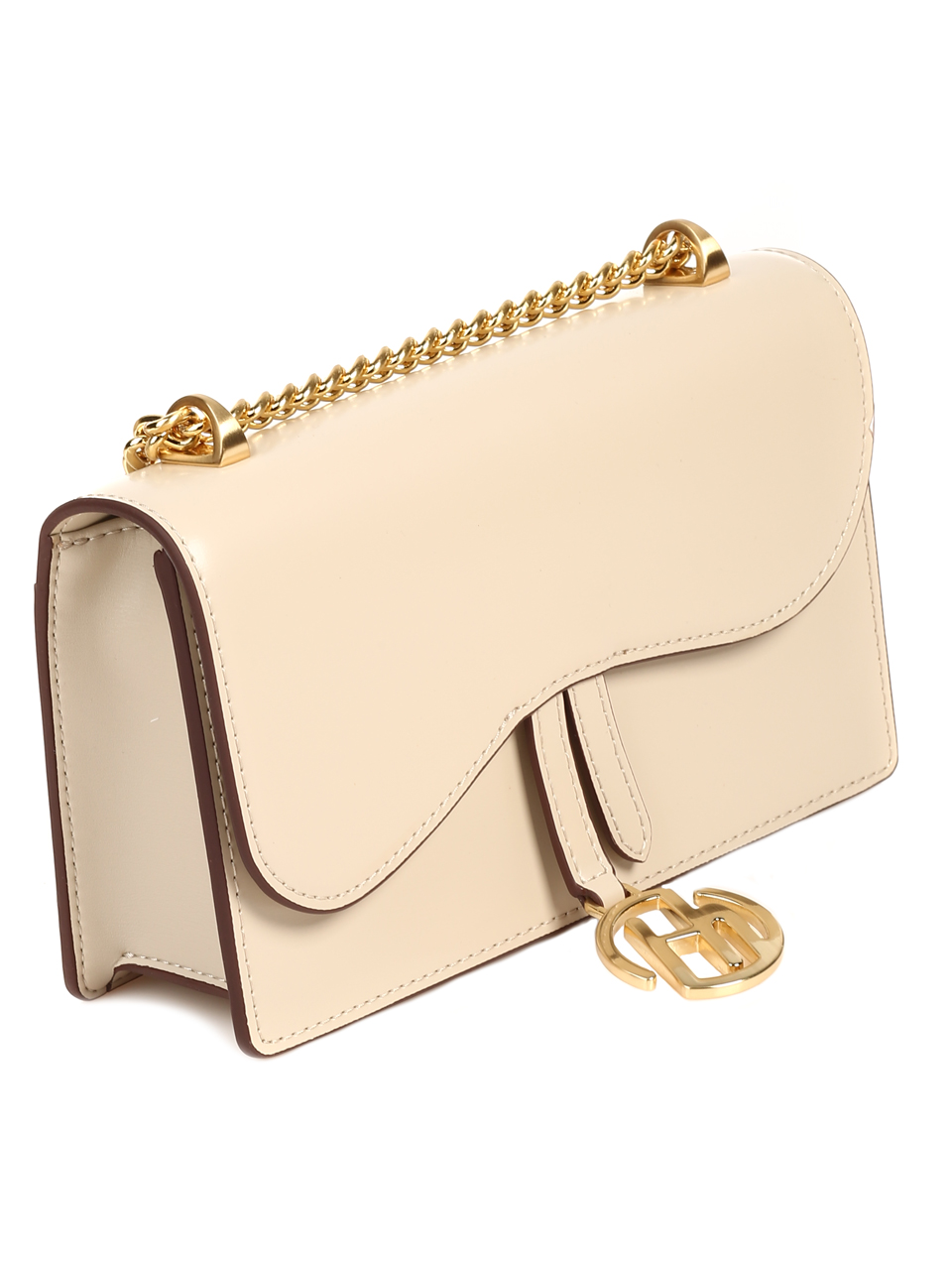Елегантна дамска чанта в бежово от естествена кожа P20156 apricot