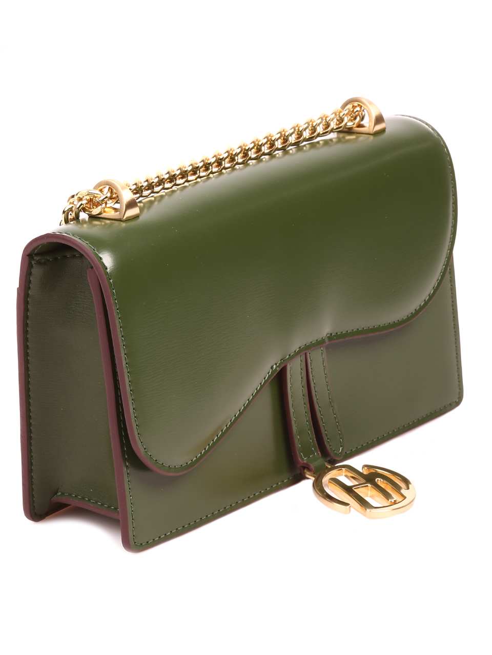 Елегантна дамска чанта в зелено от естествена кожа P20156 green