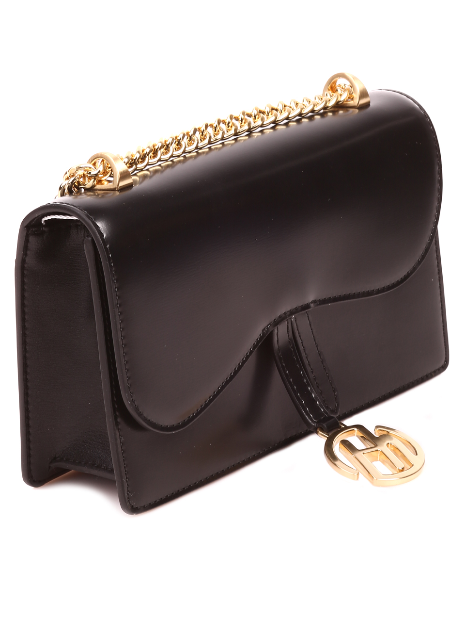 Елегантна дамска чанта в черно от естествена кожа P20156 black