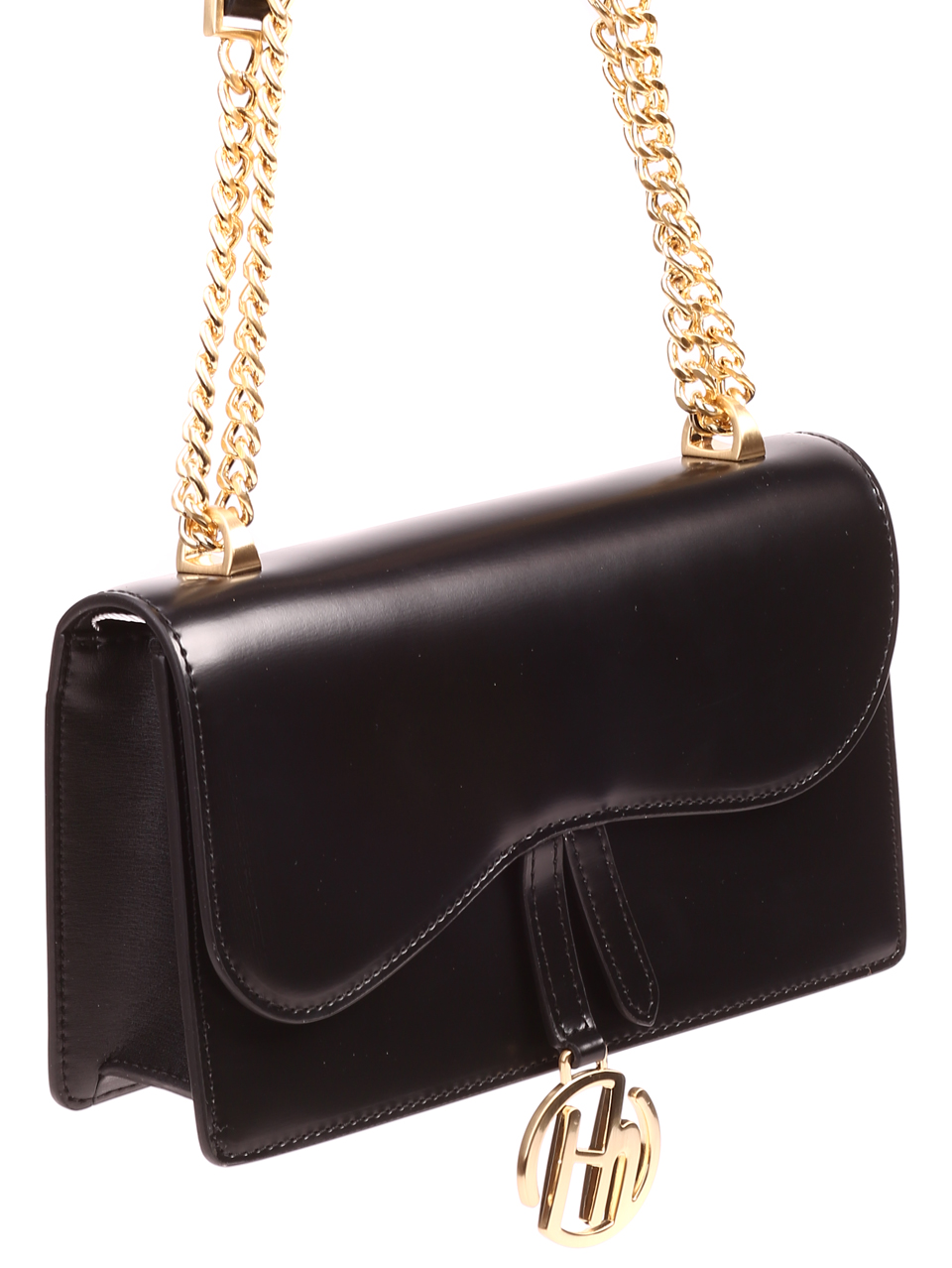 Елегантна дамска чанта в черно от естествена кожа P20156 black