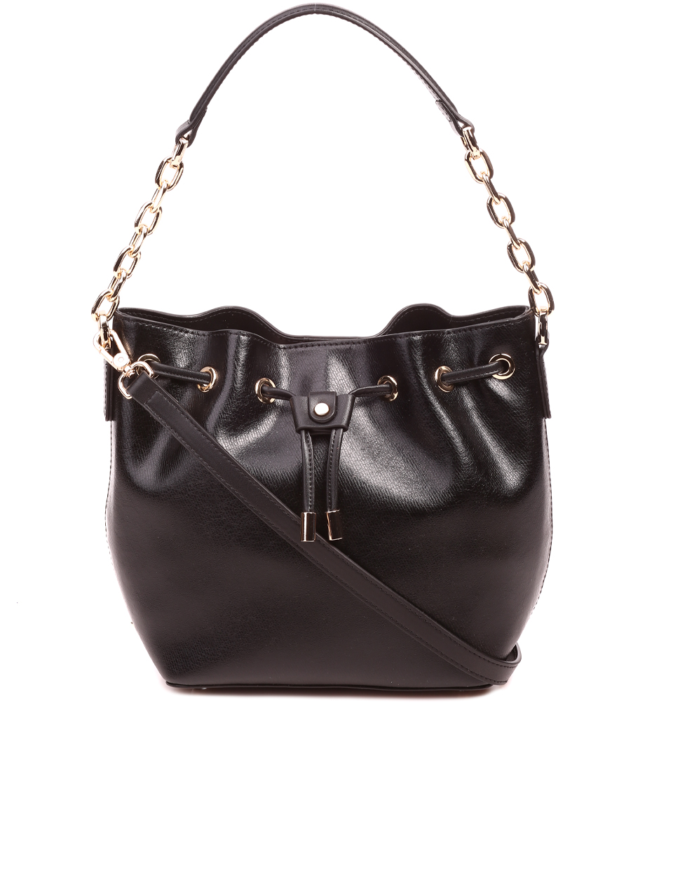 Елегантна дамска чанта в черно от естествена кожа P20367 black