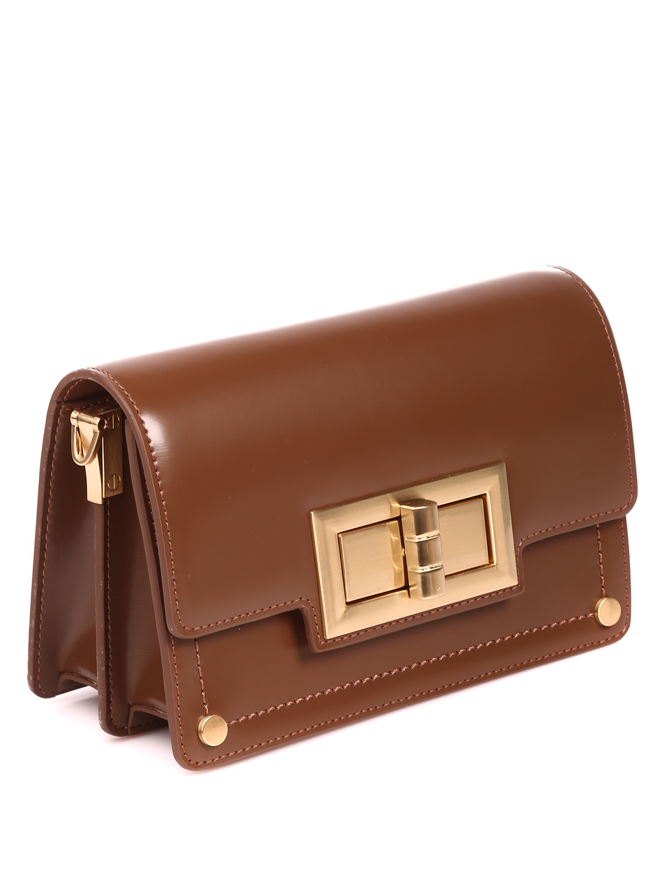 Елегантна дамска чанта в кафяво от естествена кожа P20614 brown