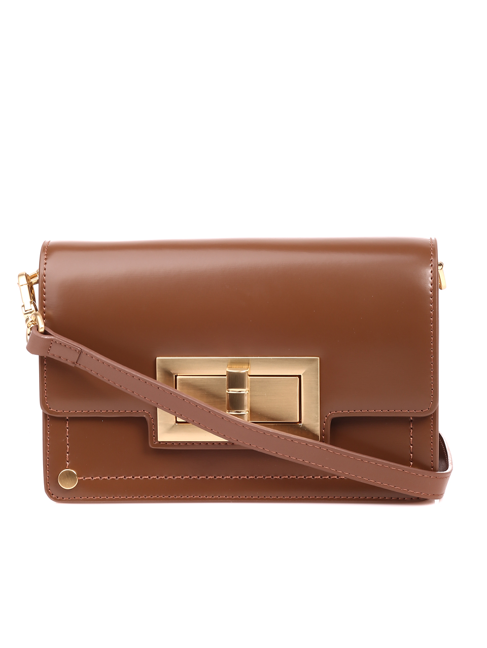 Елегантна дамска чанта в кафяво от естествена кожа P20614 brown