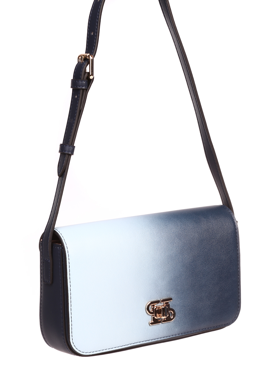 Елегантна дамска чанта в синьо от естествена кожа P20989 blue