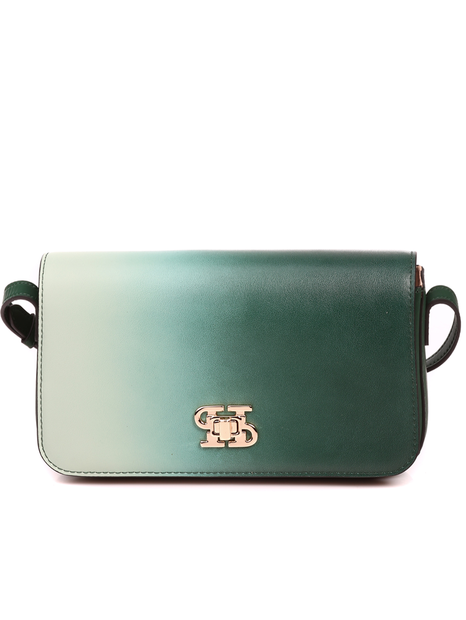 Елегантна дамска чанта в зелено от естествена кожа P20989 green