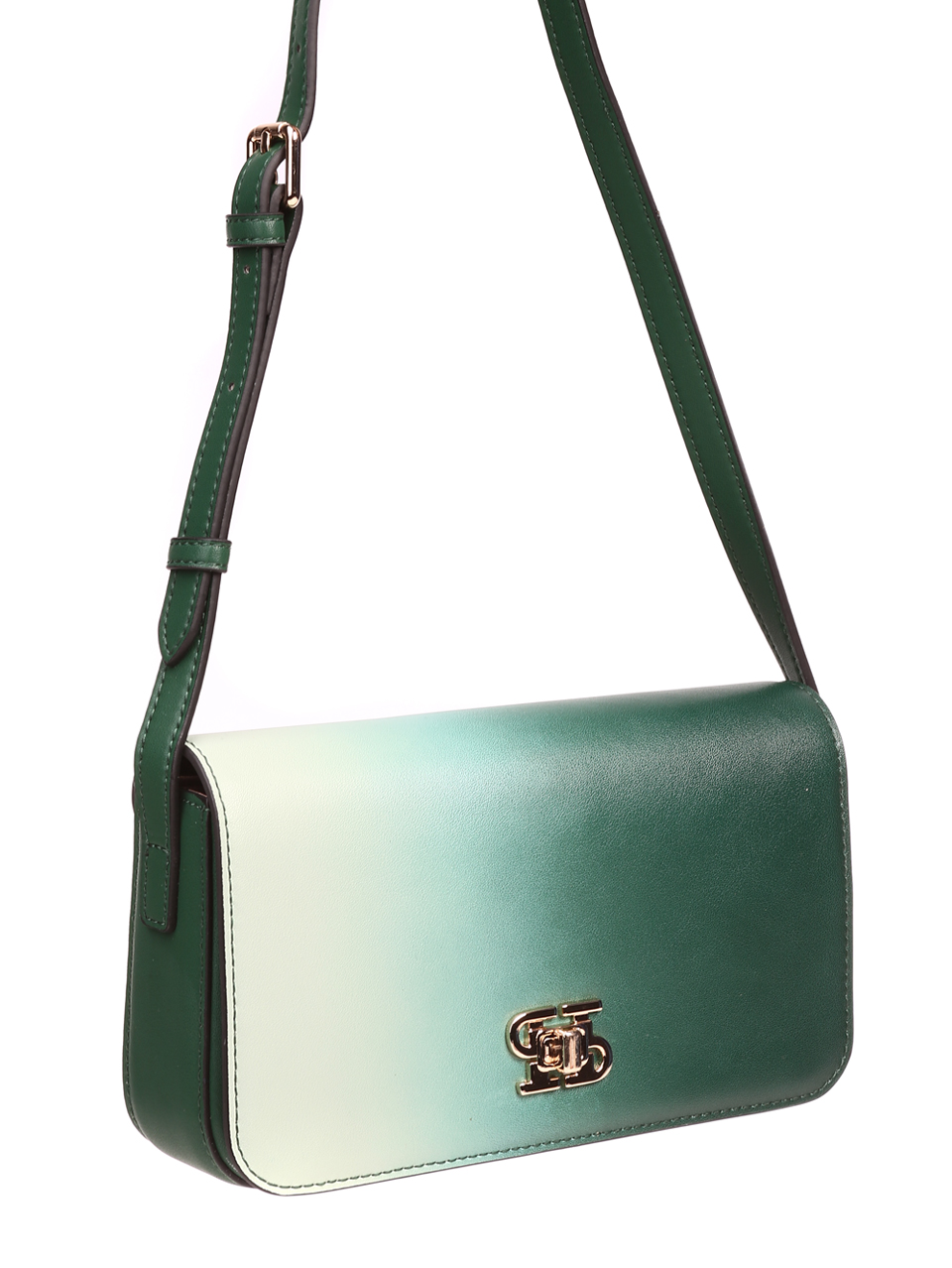Елегантна дамска чанта в зелено от естествена кожа P20989 green