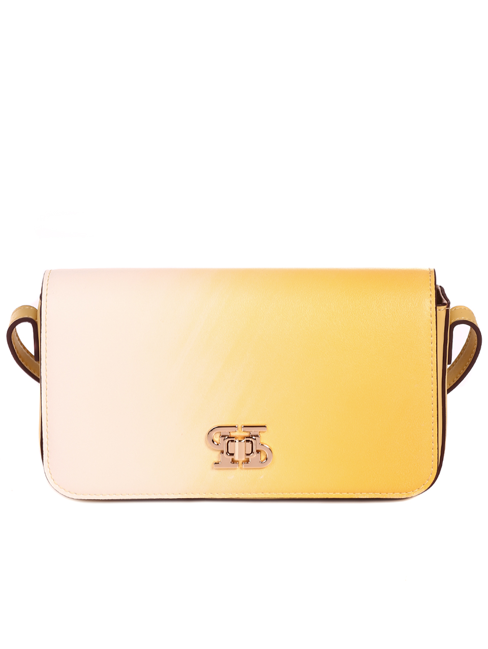 Елегантна дамска чанта в жълто от естествена кожа P20989 yellow