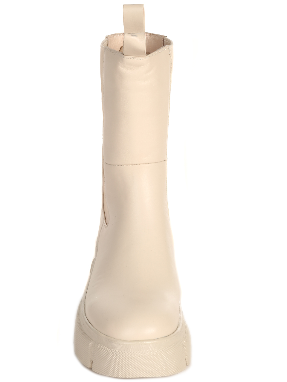 Ежедневни дамски боти от естествена кожа в бежово RX17-N736-A936T white