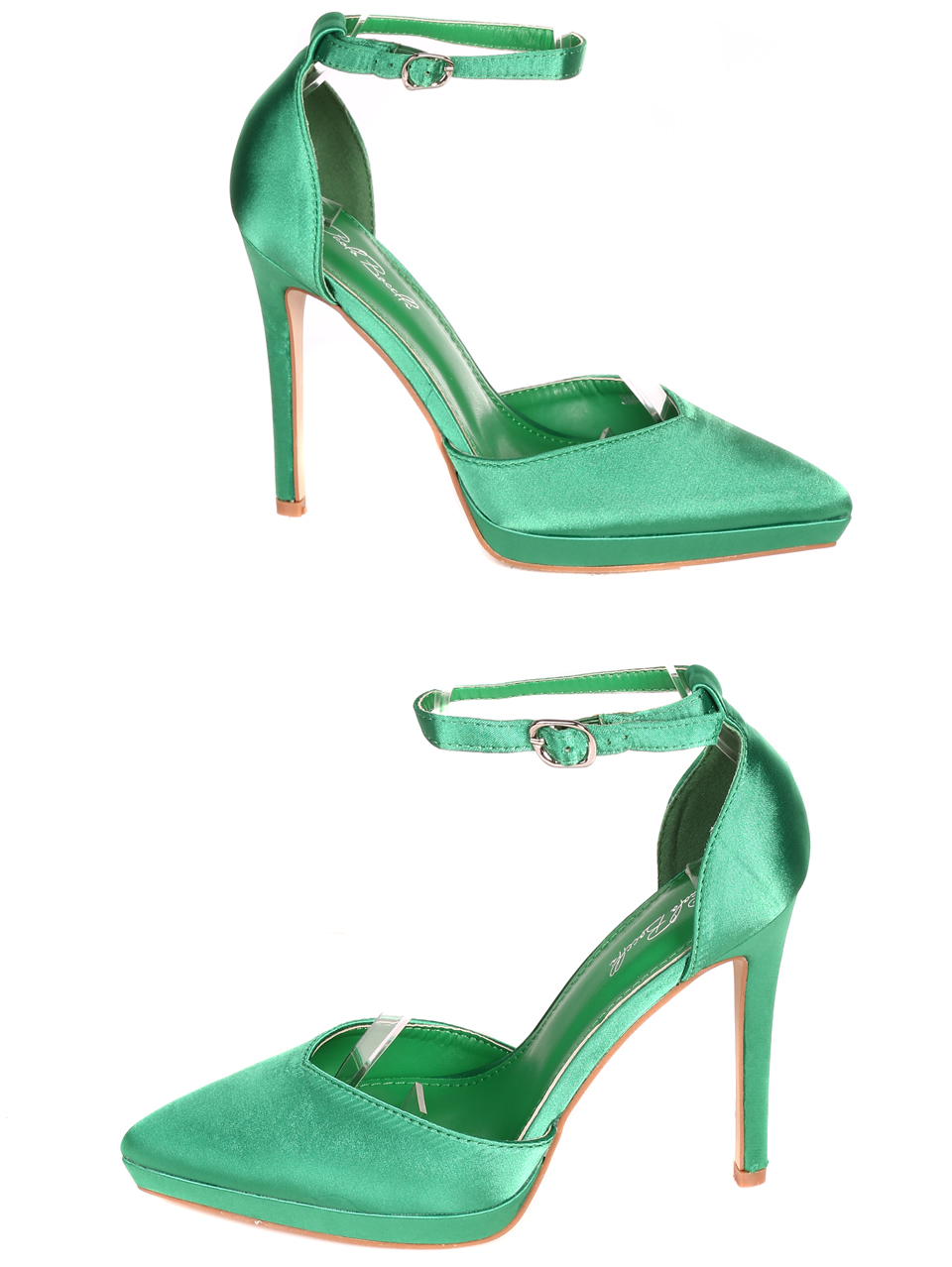 Елегантни дамски обувки на висок ток 3M-23003 green