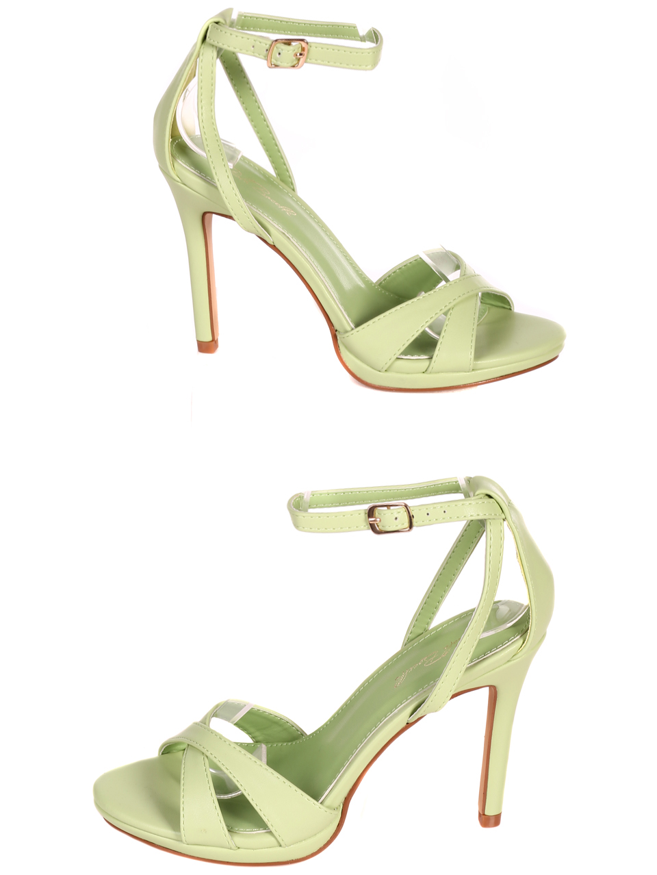 Елегантни дамски сандали на висок ток 4M-23008 green