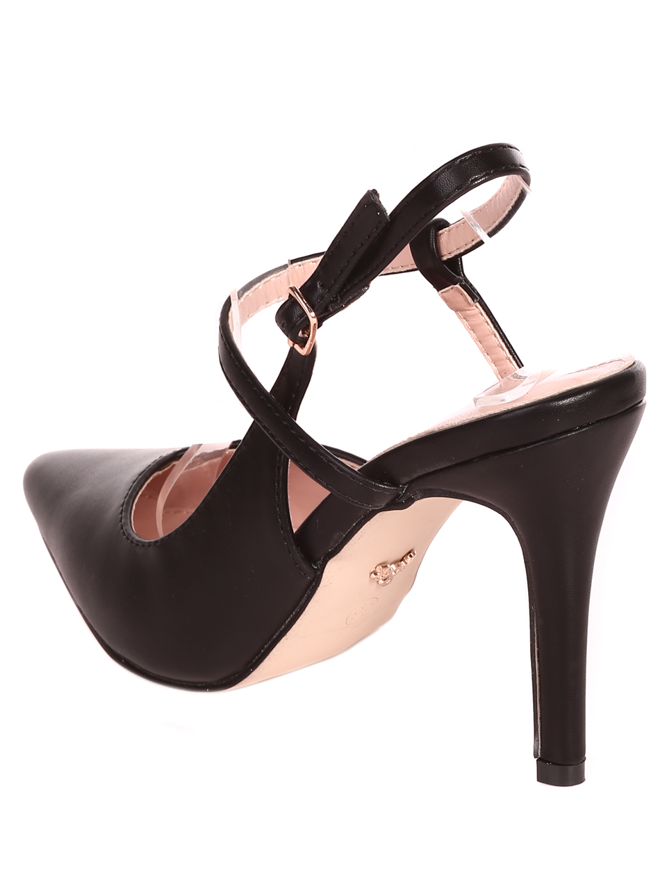 Елегантни дамски обувки на ток в черно 3M-23029 black