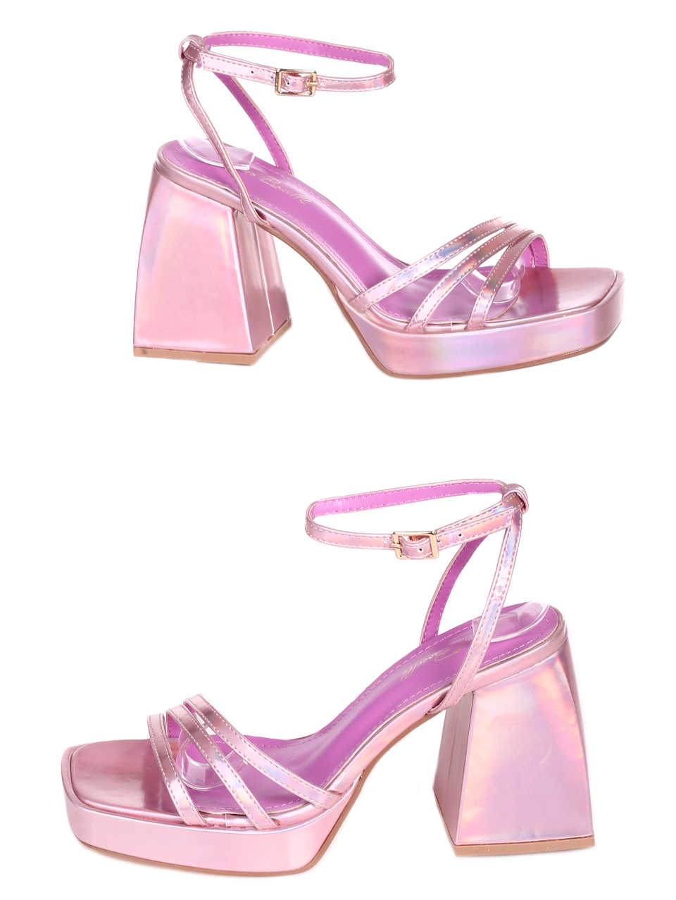 Елегантни дамски сандали на висок ток 4M-23009 pink