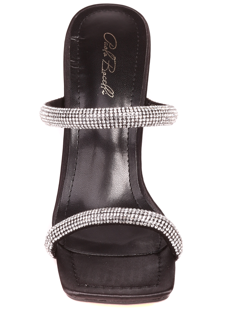 Елегантни дамски чехли на ток в черно 5M-23013 black