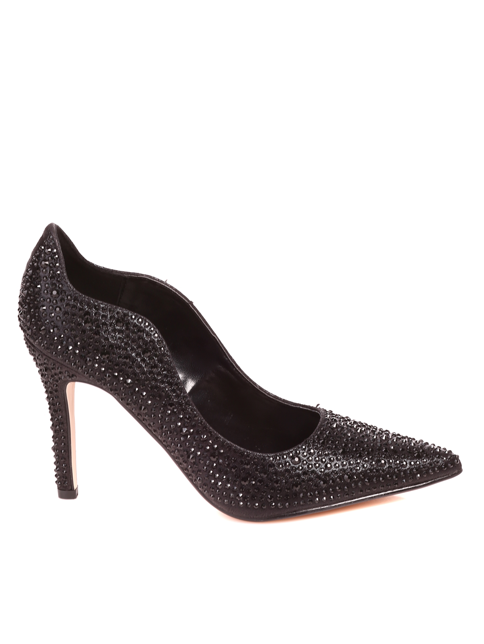 Елегантни дамски обувки с декоративни камъни 3M-23026 black