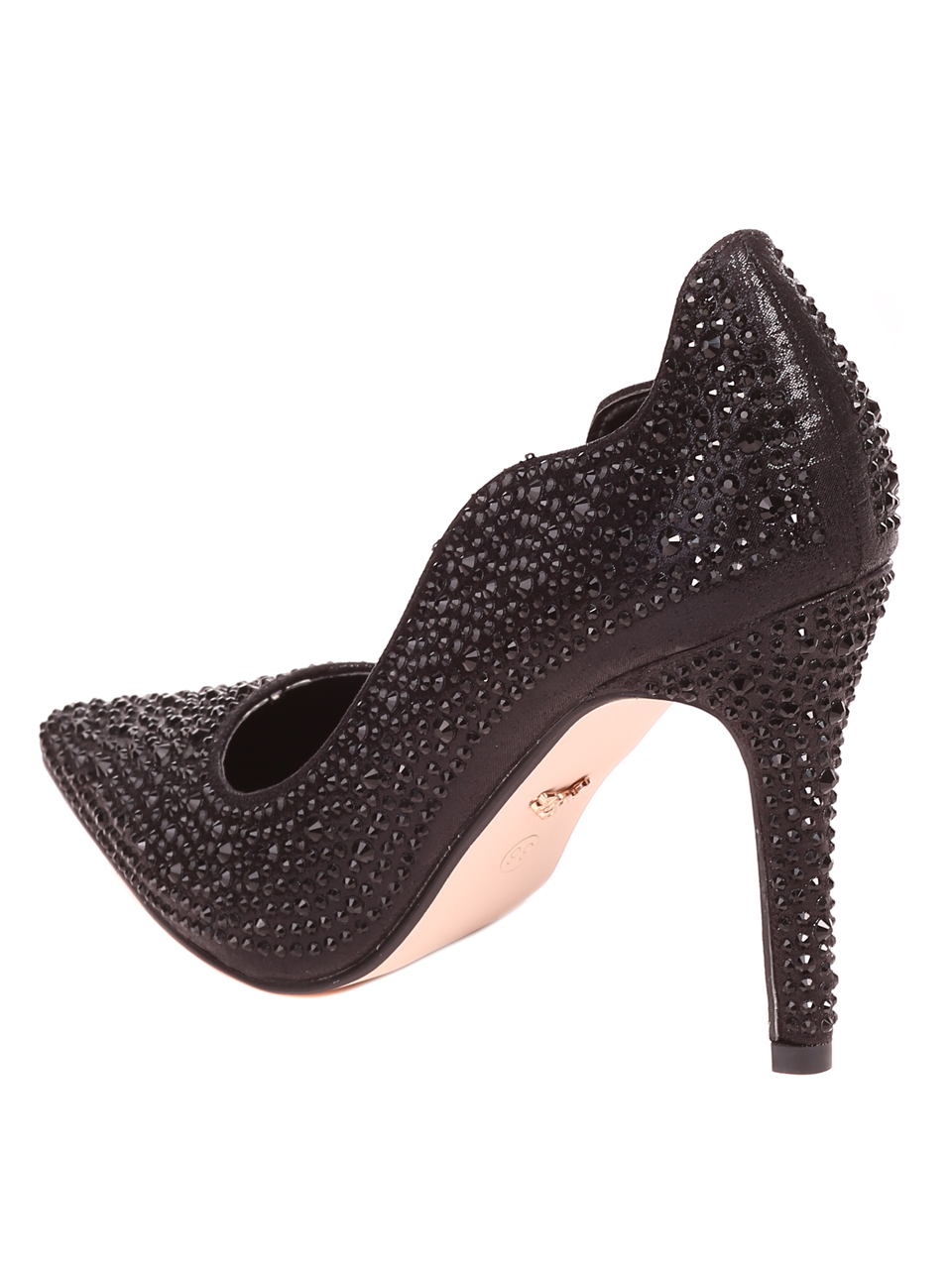 Елегантни дамски обувки с декоративни камъни 3M-23026 black