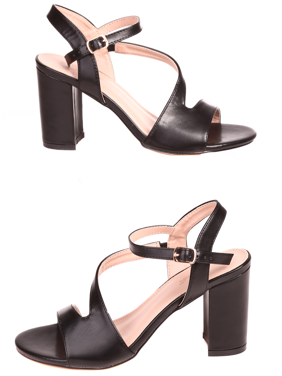 Елегантни дамски сандали на ток в черно 4M-23033 black