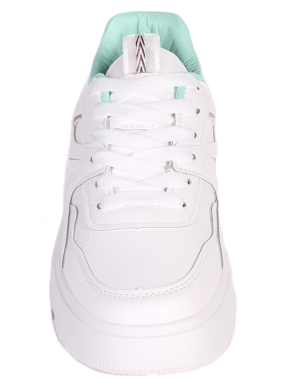 Ежедневни дамски комфортни обувки на платформа 3U-23055 white/green