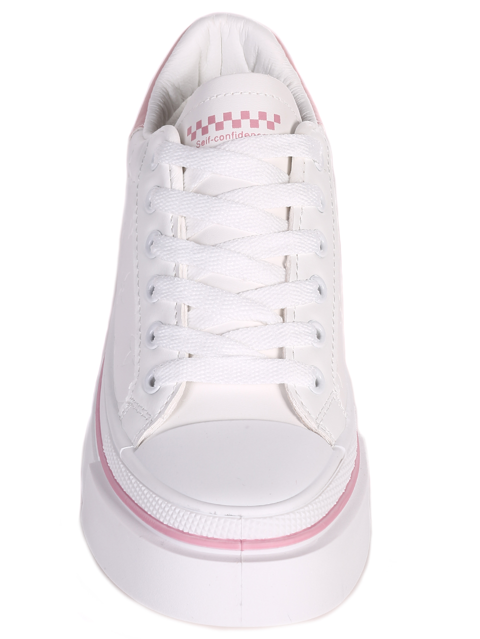 Ежедневни дамски кецове в бяло и розово 3U-23056 white/pink