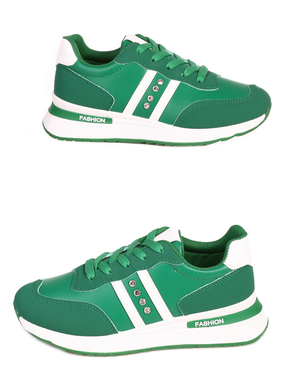Ежедневни дамски комфортни обувки в зелено 3U-23059 green