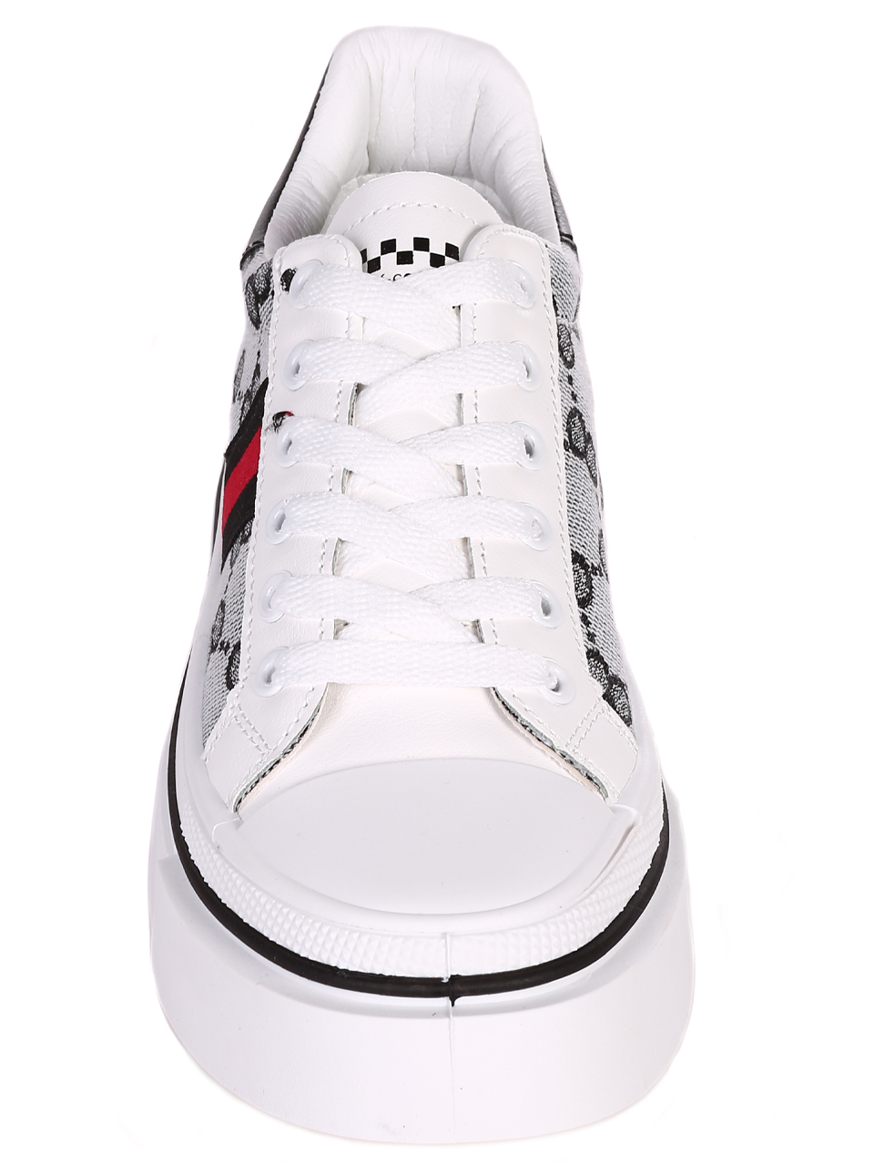 Ежедневни дамски обувки на платформа 3U-23061 white/black