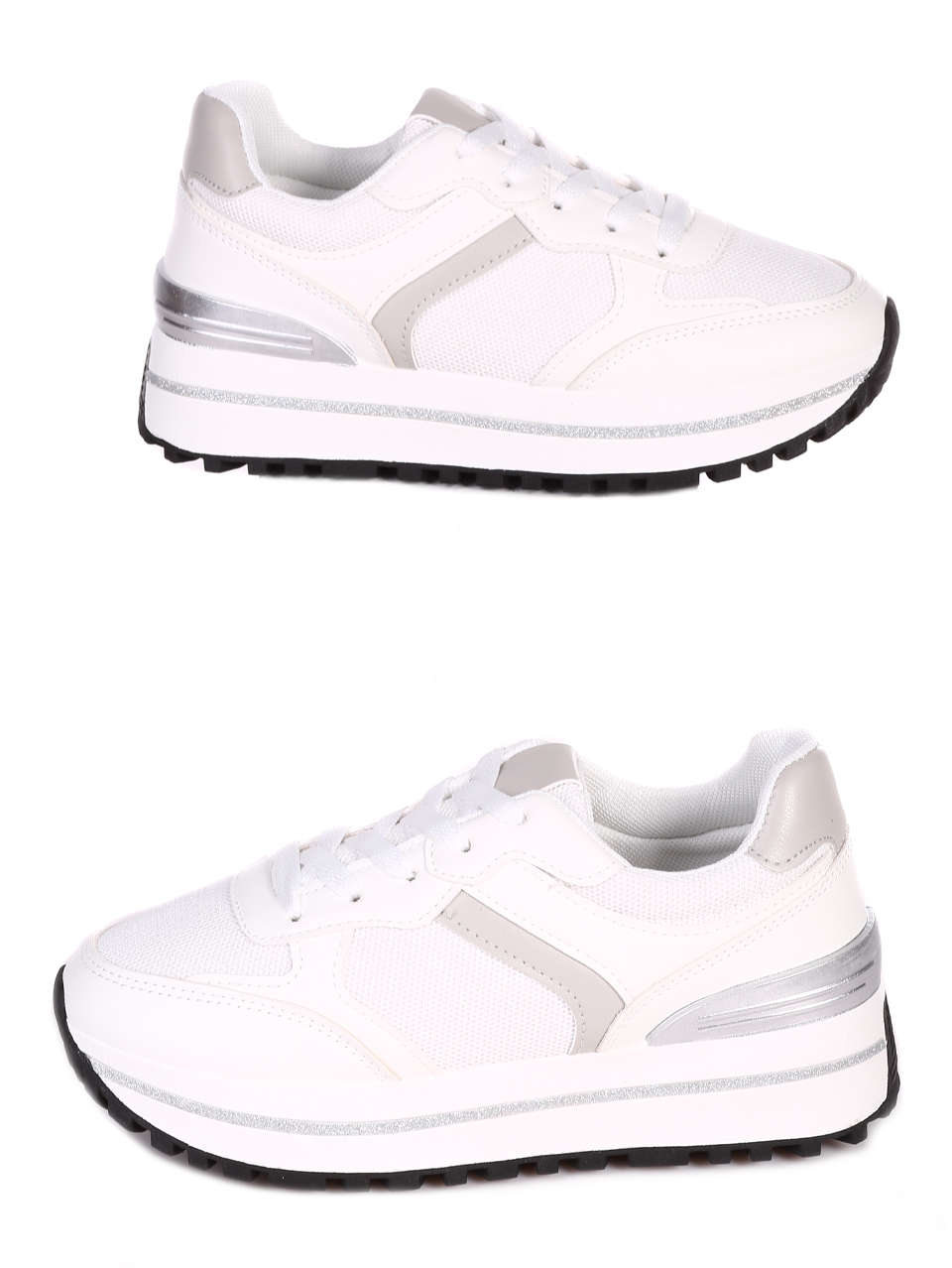 Ежедневни дамски комфортни обувки в бяло 3U-23062 white