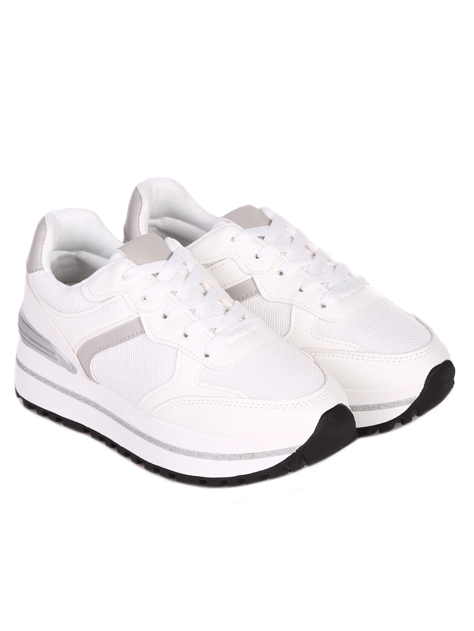 Ежедневни дамски комфортни обувки в бяло 3U-23062 white