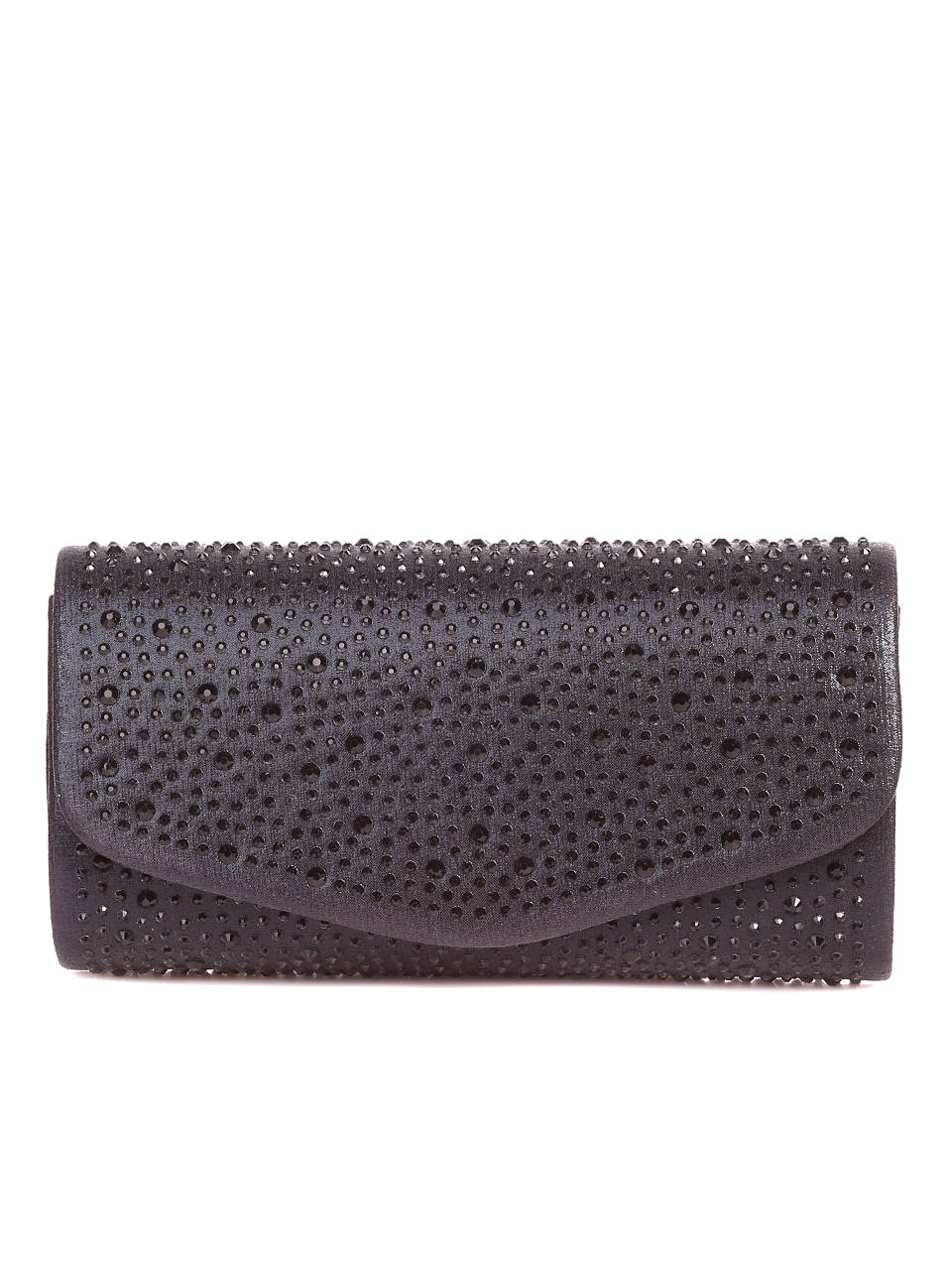 Официална чанта-клъч с декоративни камъни 9AG-23222 black