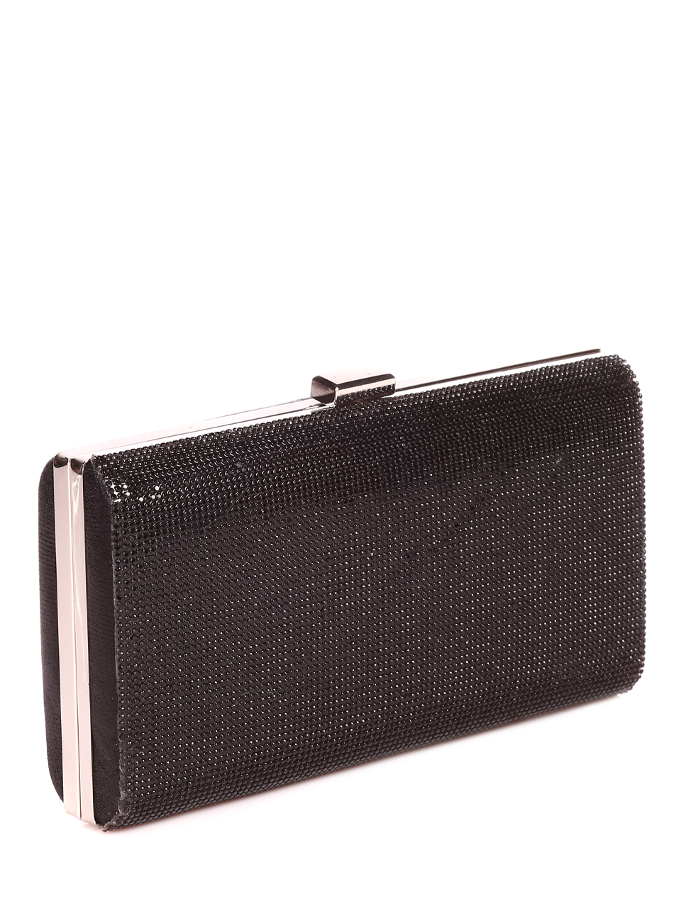 Официална дамска чанта-клъч с декоративни камъни 9AG-23227 black