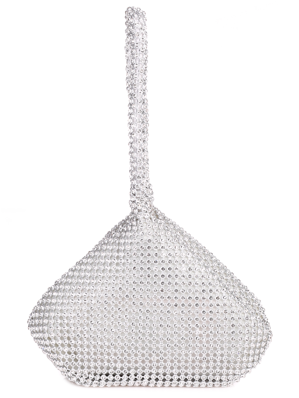 Официална малка чанта с декоративни камъни 9AG-23230 silver