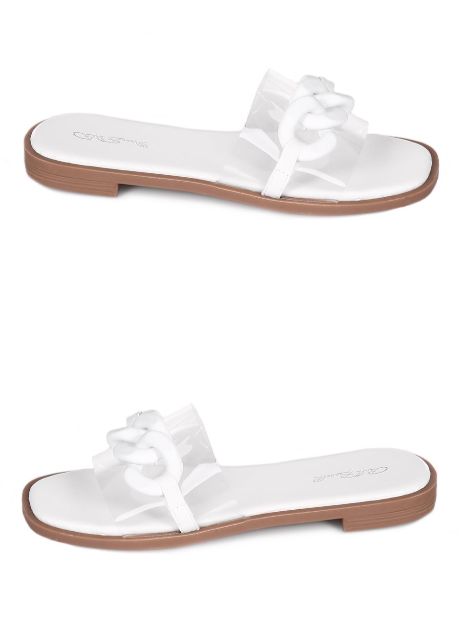 Ежедневни дамски чехли в бяло 5H-23096 white