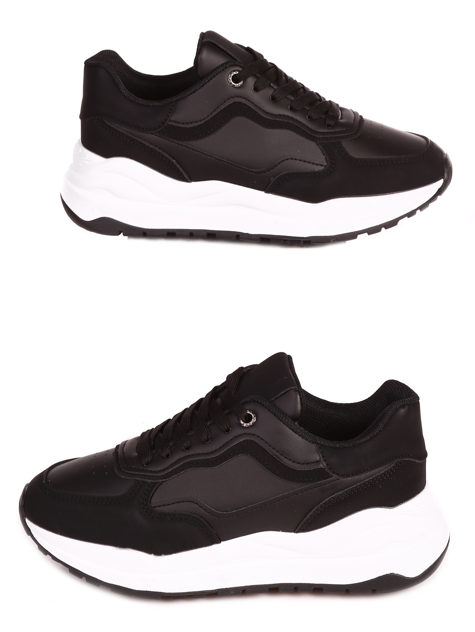 Ежедневни дамски комфортни  обувки в черно 3U-23052 black