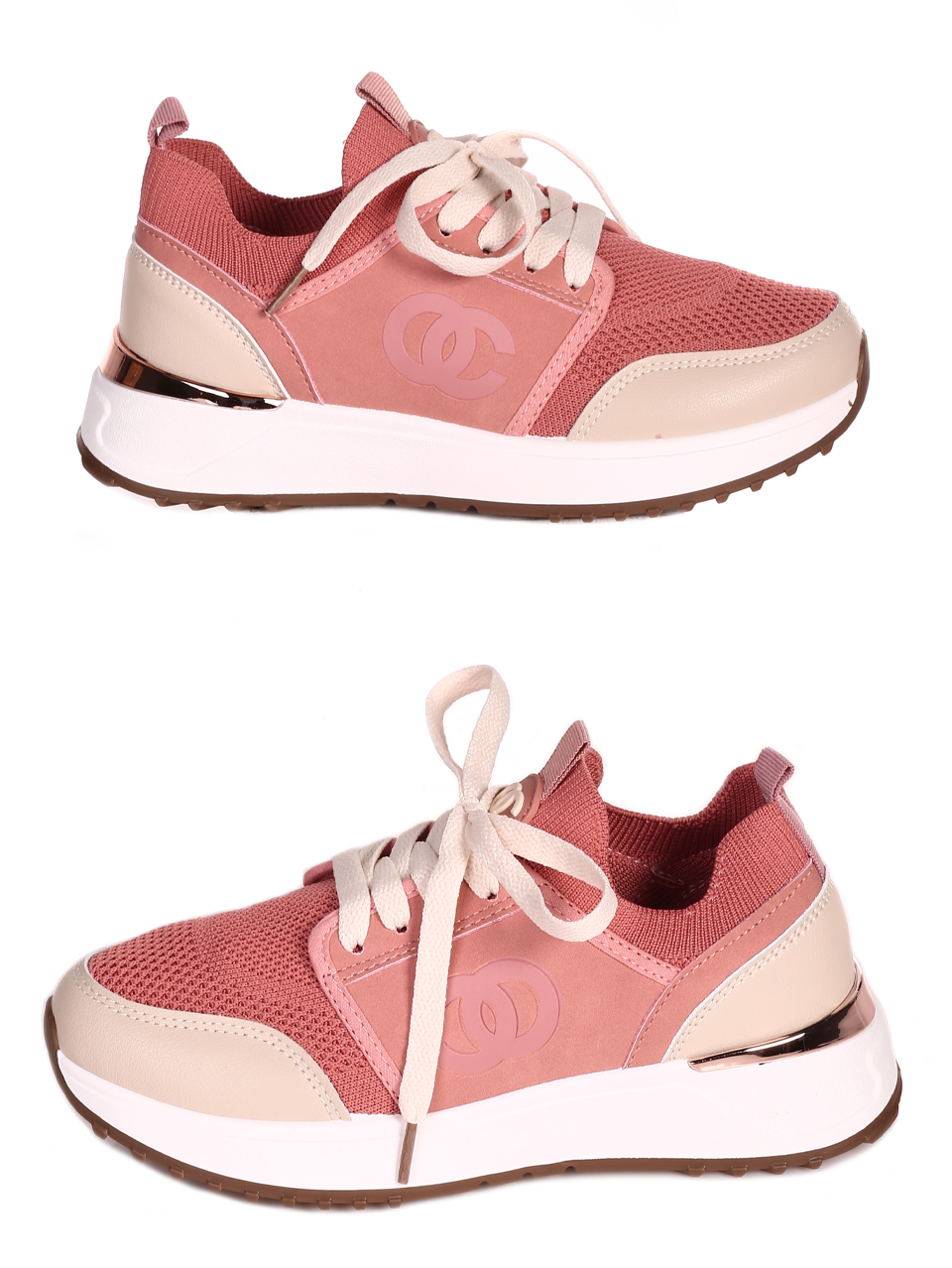 Ежедневни дамски комфортни обувки в розово 3U-23206 pink
