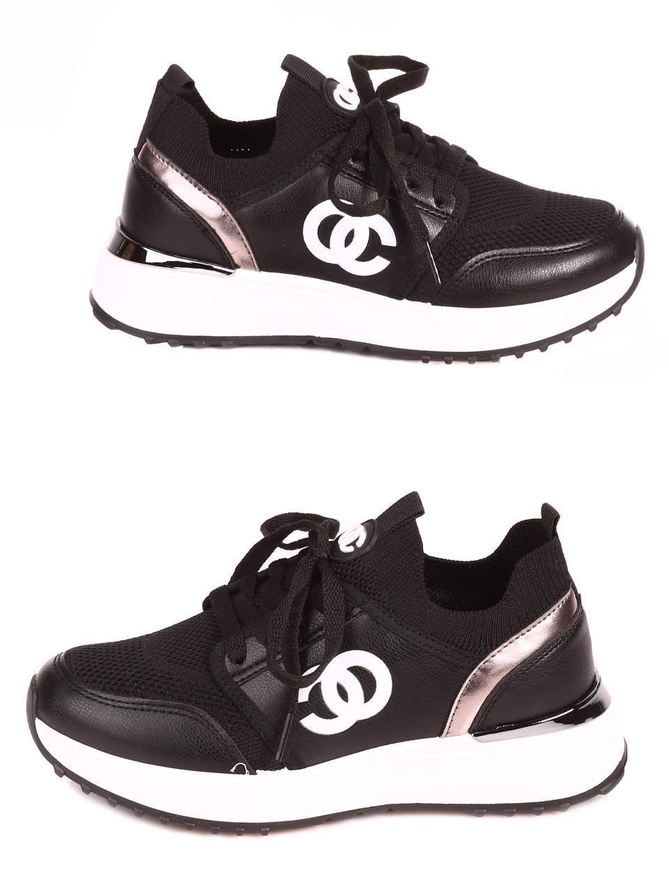 Ежедневни дамски комфортни обувки в черно 3U-23206 black