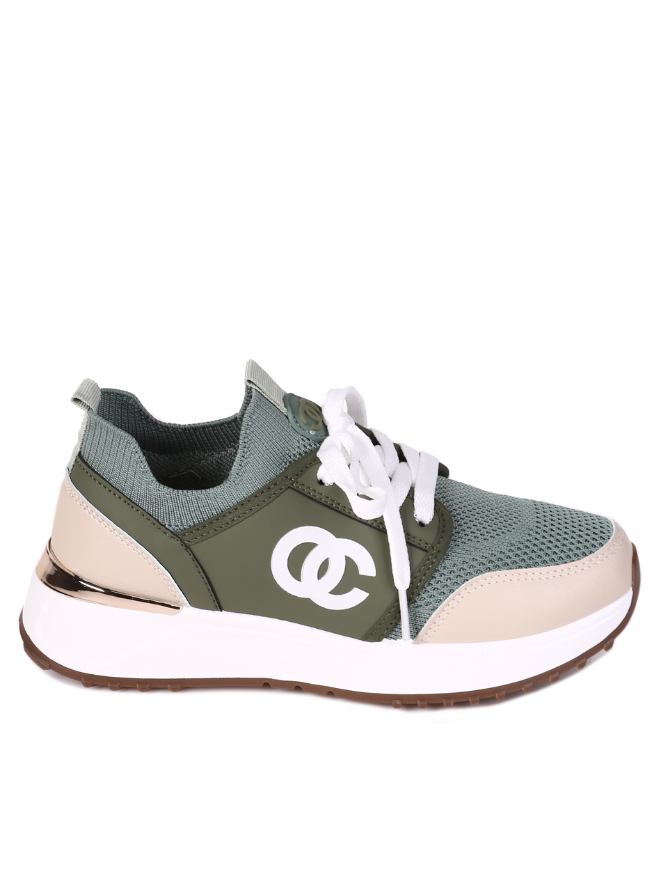 Ежедневни дамски комфортни обувки в зелено 3U-23206 green